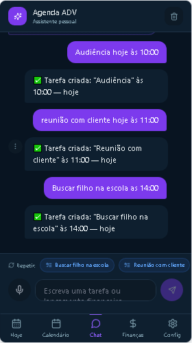 Tela do ADV Agenda
